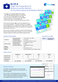Thumbnail of document Data Sheet - EL-CC-2-000  Goods Temp & RH Logger